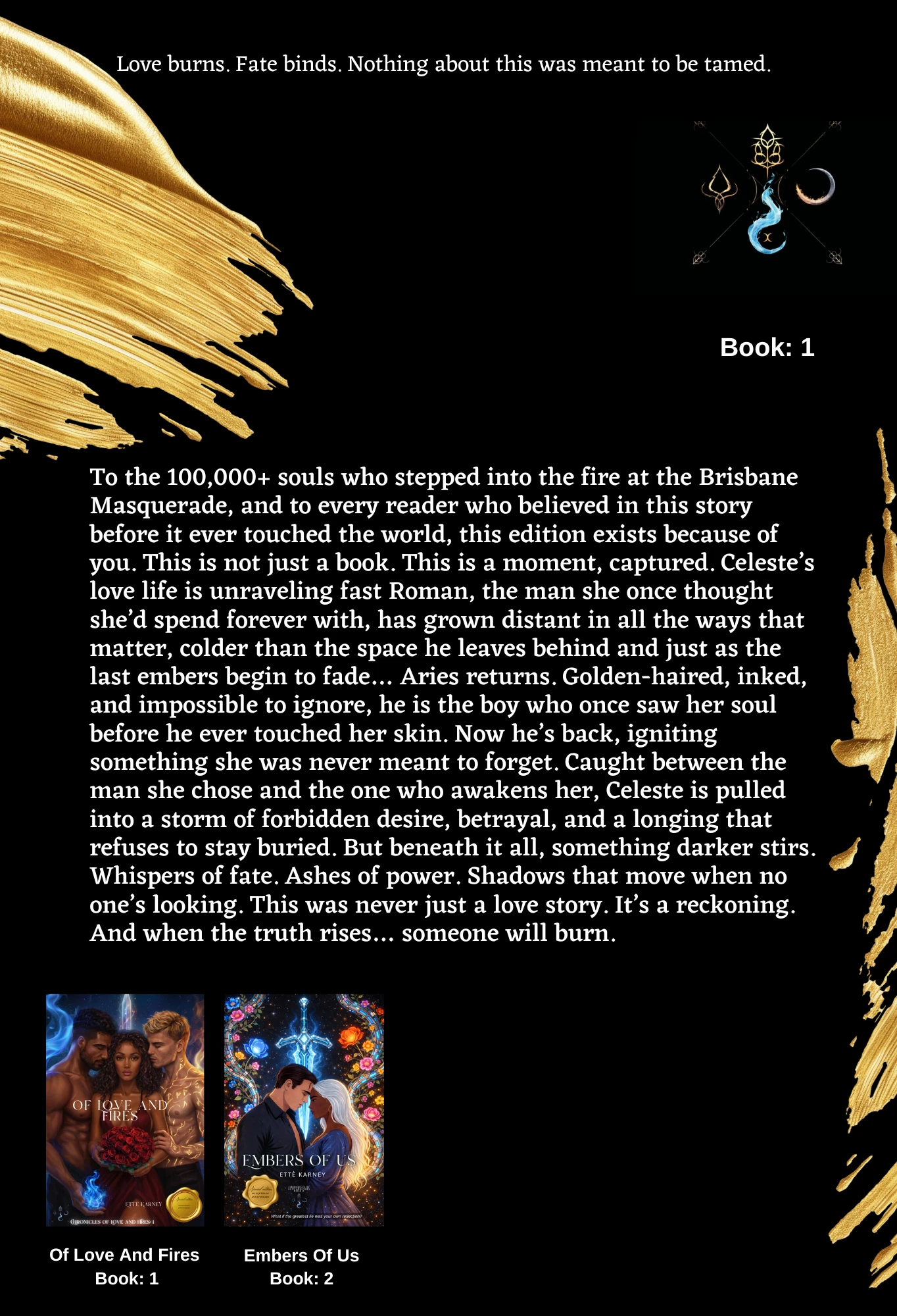 Of Love and Fires back cover